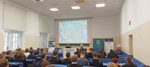 Fot. Biuro Karier AMS Funkcjonariusze opowiadają o służbie w trakcie spotkania ze studentami.