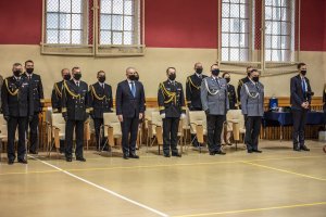 Fot. A. Kubiak Funkcjonariusze na zbiórce z okazji Święta Niepodległości.