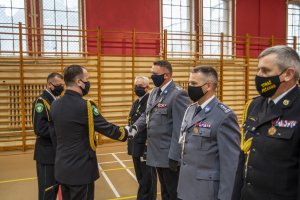 Fot. A. Kubiak Funkcjonariusze na zbiórce z okazji Święta Niepodległości.