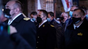 Fot. Pomorska Policja Uczestnicy mszy świętej w bazylice św. Brygidy w Gdańsku.