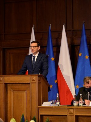 Fot. Pomorska Policja Premier RP Mateusz Morawiecki.
