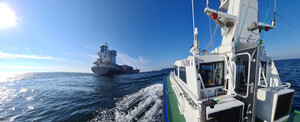 Fot. PDSG Kolizja na Bałtyku statku towarowego z kutrem rybackim