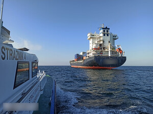 Fot. PDSG Kolizja na Bałtyku statku towarowego z kutrem rybackim